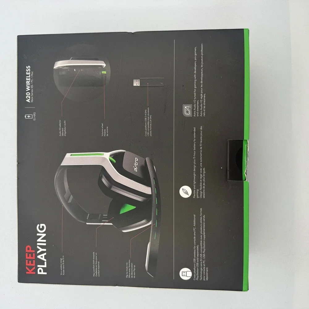 Astro A20 Wireless Gen 2 Gaming Headset Xbox PC White Green 939-001882